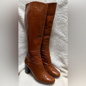 Vintage Salvatore Ferragamo Carla Brown Italian Leather Women’s Riding Boots 7B